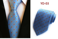 New Design Fashion Necktie Orange White Blue Polka Dot Ties for Man Business Wedding Formal NeckTie 8cm Silk Dress Gift Gravata