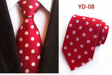 New Design Fashion Necktie Orange White Blue Polka Dot Ties for Man Business Wedding Formal NeckTie 8cm Silk Dress Gift Gravata