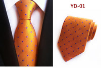 New Design Fashion Necktie Orange White Blue Polka Dot Ties for Man Business Wedding Formal NeckTie 8cm Silk Dress Gift Gravata