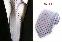 New Design Fashion Necktie Orange White Blue Polka Dot Ties for Man Business Wedding Formal NeckTie 8cm Silk Dress Gift Gravata