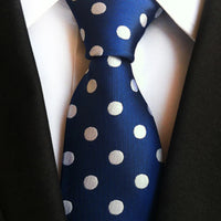 New Design Fashion Necktie Orange White Blue Polka Dot Ties for Man Business Wedding Formal NeckTie 8cm Silk Dress Gift Gravata