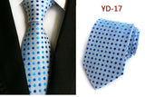 New Design Fashion Necktie Orange White Blue Polka Dot Ties for Man Business Wedding Formal NeckTie 8cm Silk Dress Gift Gravata