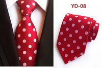 New Design Fashion Necktie Orange White Blue Polka Dot Ties for Man Business Wedding Formal NeckTie 8cm Silk Dress Gift Gravata