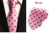 New Design Fashion Necktie Orange White Blue Polka Dot Ties for Man Business Wedding Formal NeckTie 8cm Silk Dress Gift Gravata