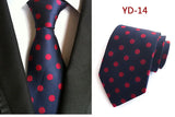 New Design Fashion Necktie Orange White Blue Polka Dot Ties for Man Business Wedding Formal NeckTie 8cm Silk Dress Gift Gravata