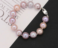 Pink Purple Round Pearls  Bracelets