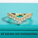 Moissanite Heart Shape Wedding Bands