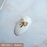 10pcs/lot Luxury No Fading Bow Butterfly Arc Nail Art Parts Zircon Crystal Manicure Nails Accesorios Supplies Decorations Charms