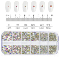 12Grids Pink Mixed Nail Rhinestones Luxury Nail Charms Glitter Crystal Jewelry Gems Nail Art Decoration Manicure Rhinestones R#Q