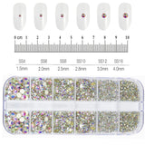 12Grids Pink Mixed Nail Rhinestones Luxury Nail Charms Glitter Crystal Jewelry Gems Nail Art Decoration Manicure Rhinestones R#Q