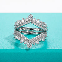 Moissanite Heart Shape Wedding Bands