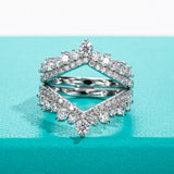 Moissanite Heart Shape Wedding Bands