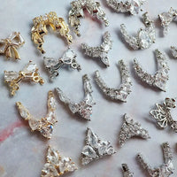 10pcs/lot Luxury No Fading Bow Butterfly Arc Nail Art Parts Zircon Crystal Manicure Nails Accesorios Supplies Decorations Charms