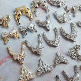 10pcs/lot Luxury No Fading Bow Butterfly Arc Nail Art Parts Zircon Crystal Manicure Nails Accesorios Supplies Decorations Charms