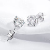 Smyoue 0.1-3CT Test Passed Moissanite Studs Earrings for Men Women S925 Silver Platinum Plated Bride Wedding Lab Diamond Studs