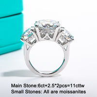11cttw D Color Moissanite Diamond Luxurious Engagement Rings