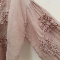 Johnature Three-dimensional Flower Embroidered Top Spring Autumn New Women Cardigan Top Japanese Linen Thin Shirts Sweet