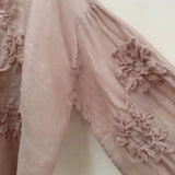 Johnature Three-dimensional Flower Embroidered Top Spring Autumn New Women Cardigan Top Japanese Linen Thin Shirts Sweet