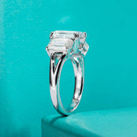 Emerald D Color Moissanite Engagement Ring
