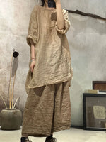 Women Loose Retro Ramie Pants