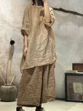 Women Loose Retro Ramie Pants