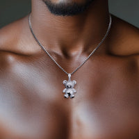 Moissanite Cute Bear Necklace