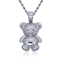 Moissanite Cute Bear Necklace