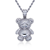 Moissanite Cute Bear Necklace