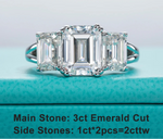 Emerald D Color Moissanite Engagement Ring