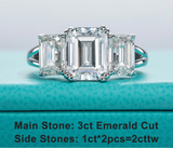 Emerald D Color Moissanite Engagement Ring