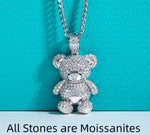 Moissanite Cute Bear Necklace