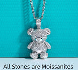 Moissanite Cute Bear Necklace