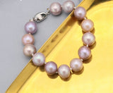 Pink Purple Round Pearls  Bracelets