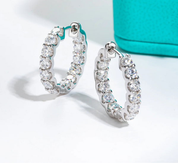 Moissanites Hoop Earrings