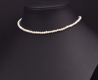 Natural Pearl Minimalist Beaded Collar Circle Necklace