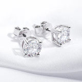 Smyoue 0.1-3CT Test Passed Moissanite Studs Earrings for Men Women S925 Silver Platinum Plated Bride Wedding Lab Diamond Studs