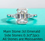 AnuJewel 3.6cttw D Color Emerald Cut Moissanite Pear Cut Engagement Ring 18K Gold Plated for Weddings Women's Gifts