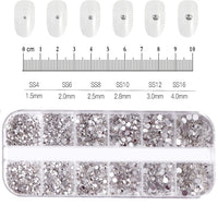 12Grids Pink Mixed Nail Rhinestones Luxury Nail Charms Glitter Crystal Jewelry Gems Nail Art Decoration Manicure Rhinestones R#Q