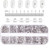 12Grids Pink Mixed Nail Rhinestones Luxury Nail Charms Glitter Crystal Jewelry Gems Nail Art Decoration Manicure Rhinestones R#Q