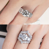 5cttw D Color Moissanite Luxury Three Stone Engagement Ring