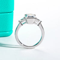 AnuJewel 3.6cttw D Color Emerald Cut Moissanite Pear Cut Engagement Ring 18K Gold Plated for Weddings Women's Gifts