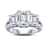 Emerald D Color Moissanite Engagement Ring