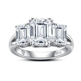 Emerald D Color Moissanite Engagement Ring