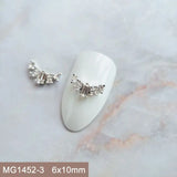 10pcs/lot Luxury No Fading Bow Butterfly Arc Nail Art Parts Zircon Crystal Manicure Nails Accesorios Supplies Decorations Charms
