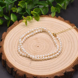 Natural Pearl Minimalist Beaded Collar Circle Necklace