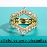 Moissanite Heart Shape Wedding Bands