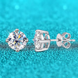Smyoue 0.1-3CT Test Passed Moissanite Studs Earrings for Men Women S925 Silver Platinum Plated Bride Wedding Lab Diamond Studs