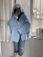 Rabbit Fur Knitted Coat