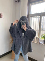 Rabbit Fur Knitted Coat