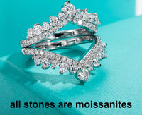 Moissanite Heart Shape Wedding Bands